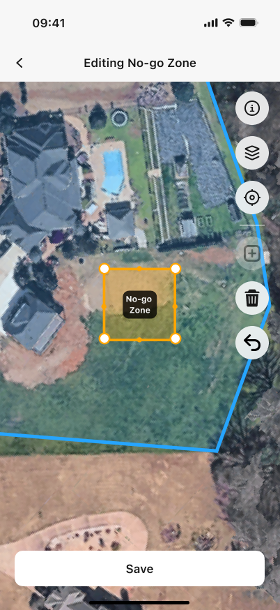 Redesigned editor with the no-go zone selected and named.