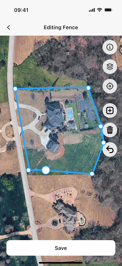 Redesigned editor with one enlarged selected boundary point.
