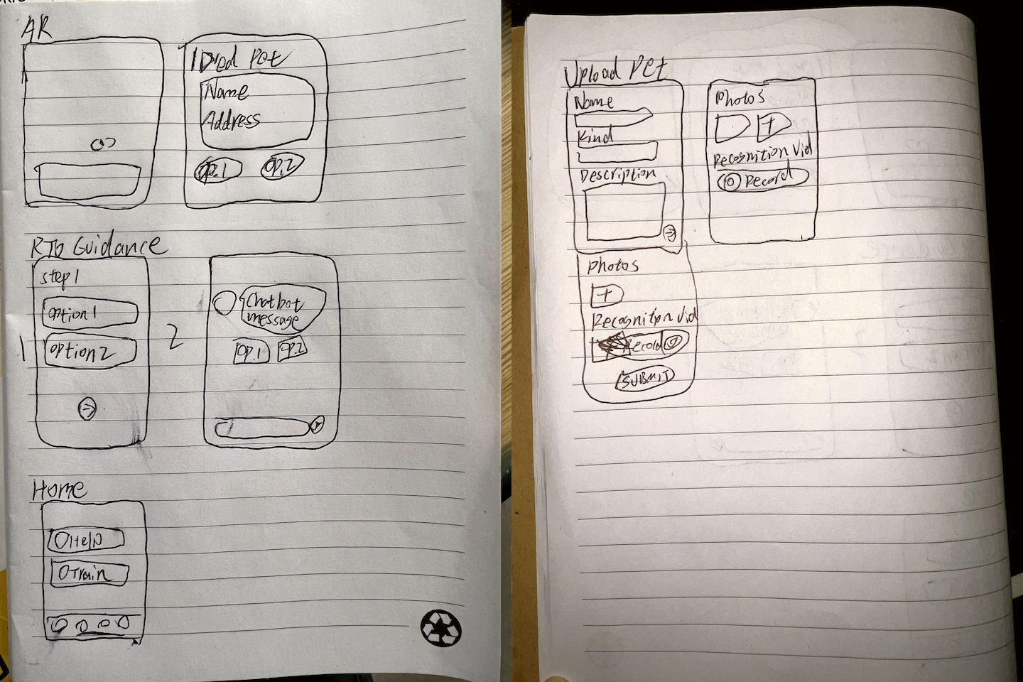 Early sketches for the return-to-owner experience.